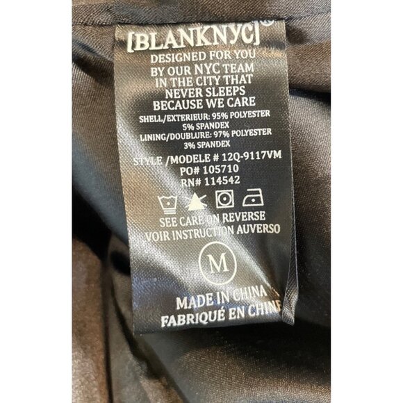 Blank NYC Black Velour Lined 1 Button Blazer Jacket Womens Size Medium - Picture 8 of 9